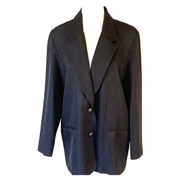 Alfred Dunner Pinstriped Light Blazer Size 8 - Picture 1 of 11